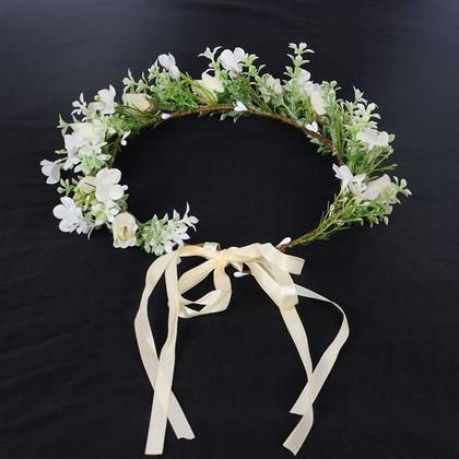 Imagem de Tiara Arranjo Coroa Guirlanda Floral Noiva Dama Daminha Boho
