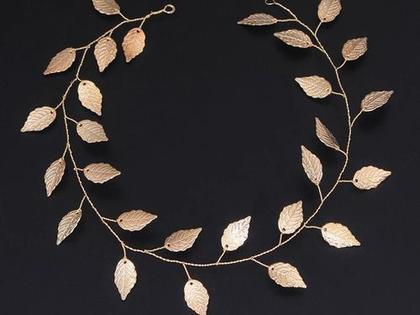 Imagem de Tiara Arranjo Enfeite Cabelo Noiva Dourado Prata Folha Grega