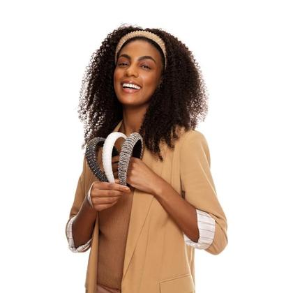 Imagem de Tiara Branca com Pedrarias Brilhantes - De Benguela