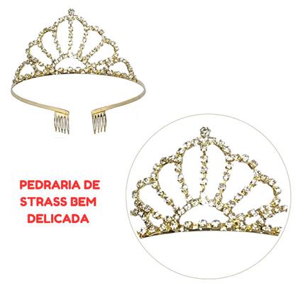 Imagem de Tiara Coroa  c/ Pente Strass  Noiva Festa Debutante Daminha