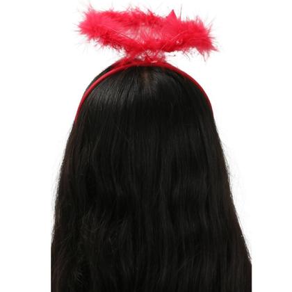 Imagem de Tiara de Anjo Vermelha Simples com Plumas