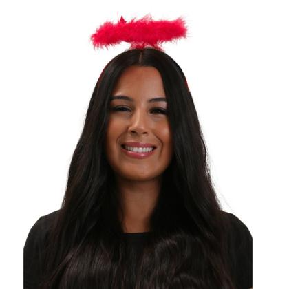 Imagem de Tiara de Anjo Vermelha Simples com Plumas
