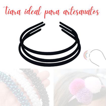 Imagem de tiara de cabelo forrada de tecido 5mm extra fina confortavel