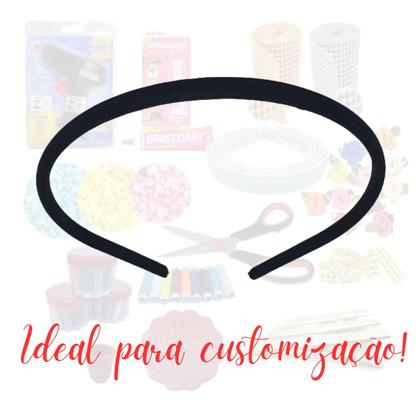 Imagem de tiara de cabelo forrada de tecido 5mm extra fina confortavel