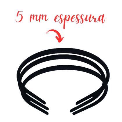 Imagem de tiara de cabelo forrada de tecido 5mm extra fina confortavel