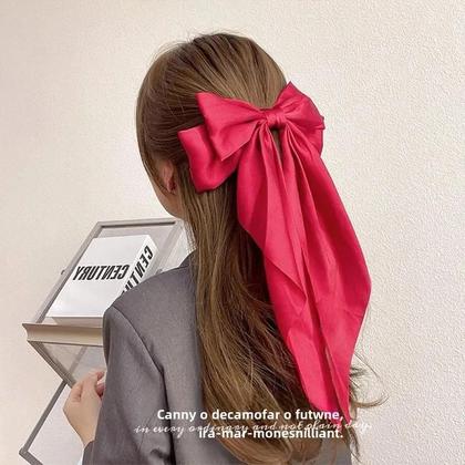 Imagem de Tiara de Cetim com Laço Grande - Acessório de Cabelo na Moda Coreana para Mulheres e Meninas