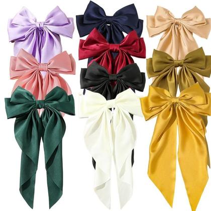 Imagem de Tiara de Cetim com Laço Grande - Acessório de Cabelo na Moda Coreana para Mulheres e Meninas