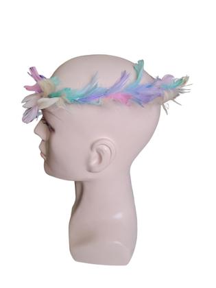 Imagem de Tiara Guirlanda Anjo Branco Com Penas Led Fantasia- Kit 3Un