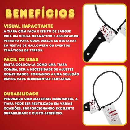 Imagem de Tiara Halloween Faca com Sangue - 1 Unidade