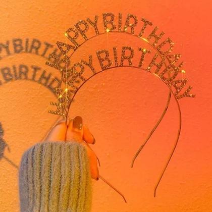 Imagem de Tiara Happy Birthday Feliz Anivérsario Festa Arquinho T6