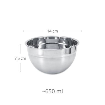 Imagem de Tigela Bowl Aço Inox Profissional 14 x 7cm Multiuso Utensilio Preparacao Cozinha