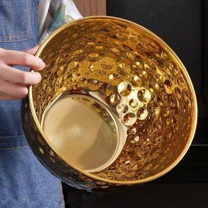 Imagem de Tigela Bowl Inox Cumbuca Saladeira Fruteira Mesa Posta Refeiçao Sala de Jantar Buffet Cozinha Decoraçao Multiuso