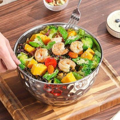 Imagem de Tigela Bowl Inox Cumbuca Saladeira Fruteira Mesa Posta Sala de Jantar Buffet Refeiçao Cozinha Multiuso Versatil