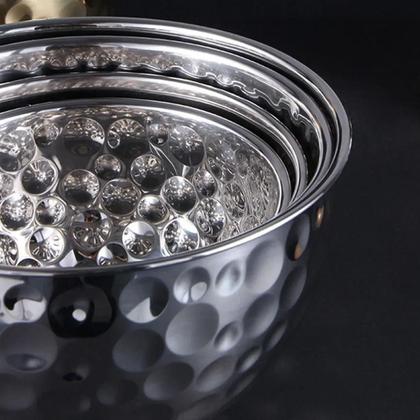 Imagem de Tigela Bowl Inox Cumbuca Saladeira Fruteira Mesa Posta Sala de Jantar Buffet Refeiçao Cozinha Multiuso Versatil