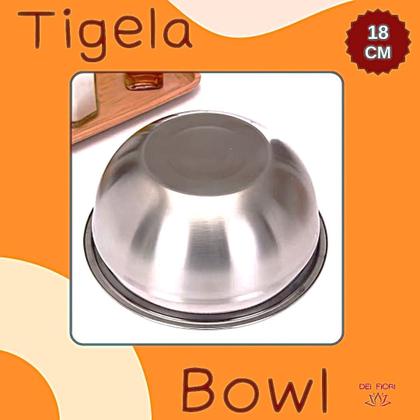 Imagem de Tigela Bowl Multiuso 18cm Diâmetro Em Aço Inox Profissional Bacia Culinaria de Cozinha Saladas Massa