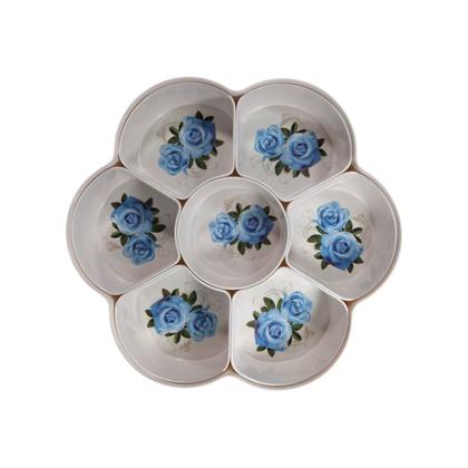 Imagem de Tigela Cumbuca Armazena Alimento 33cm Melamina Florida Resistente A Quedas Com 7 Divisórias