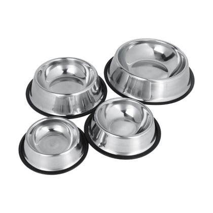 Imagem de Tigela De Inox Comedouro Bebedouro Antiderrapante Para Pet Cachorro Gato Diversos Tamanhos LR-0073