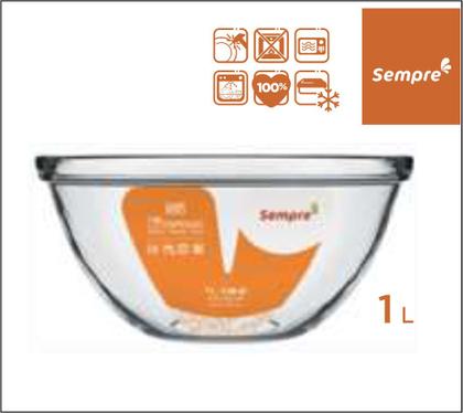 Imagem de Tigela De Preparo Vidro Bowls Saladeira 1 litro Média 01 uni