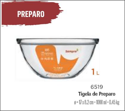 Imagem de Tigela De Preparo Vidro Bowls Saladeira 1 litro Média 06 uni