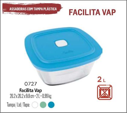 Imagem de Tigela De Vidro Com Tampa Facilita Vap 2 Litro 6 Pote Grande