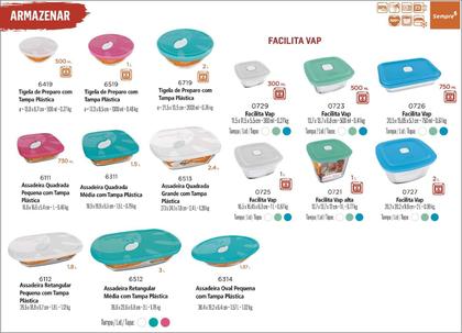Imagem de Tigela de Vidro com Tampa Facilita Vap 750ml 06 Pote Médio