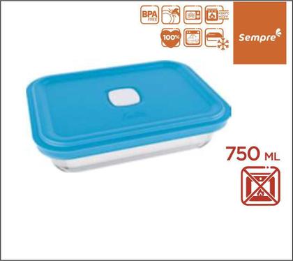 Imagem de Tigela de Vidro com Tampa Facilita Vap 750ml 06 Pote Médio