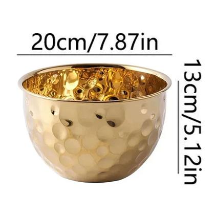 Imagem de Tigela Inox Bowl Cumbuca Kit 3 uni Salada Fruteira Refeiçao Buffet Mesa Posta Sala de Jantar Cozinha Versatil Multiuso