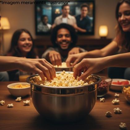 Imagem de Tigela Mixing Bowl De Inox Redondo 26cm Para Preparo Cozinha Salada Confeitaria KeHome