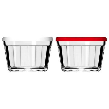 Imagem de Tigela Nadir Americano 150ml Pequena 4210 com Tampa  Cores Sortidas - Embalagem com 12 Peças