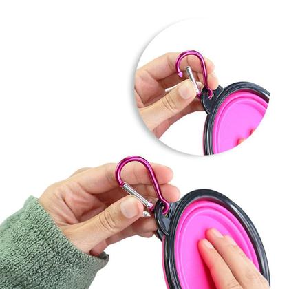 Imagem de Tigela Para Água 350Ml Retrátil - Rosa/Vermelho Sortidos