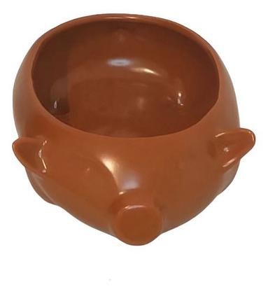 Imagem de Tigela Porco Com Tampa Caramelo Cerâmica 13cmx25cm