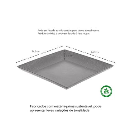 Imagem de Tigela Rasa Quadrada Petisqueira Preta ECO 1un