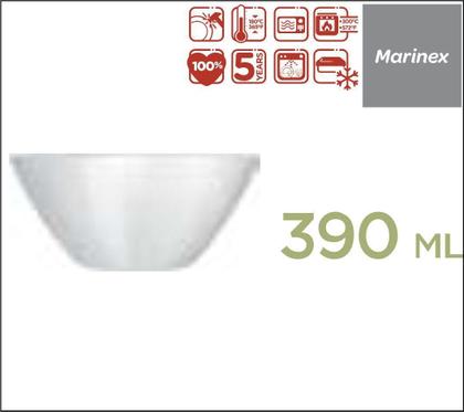 Imagem de Tigela Saladeira Bowl Pequena 390Ml Branca Marinex 03 Uni