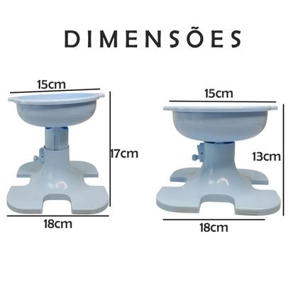 Imagem de Tijela Raçao Elevada Gato Cachorro Pet Comedouro Ergonomico Comida Alimentaçao Animais Estimaçao Antiderrapante Petshop