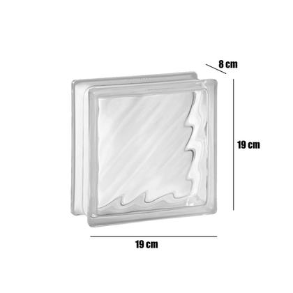 Imagem de Tijolo de Vidro 19 x 19 x 8 cm Digona New Translúcido 10 Unidades Tradestar