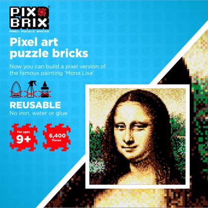 Tijolos de quebra-cabeça Pixel Art Pix Brix Mona Lisa 6.400 peças