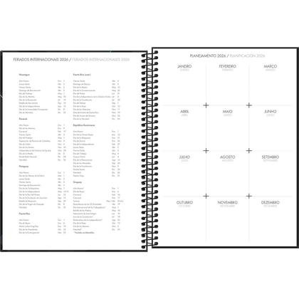 Imagem de Tilibra - Agenda Executiva Espiral Diária 20 x 27,5 cm Spot 2026 - Cinza e Verde - TILIBRA