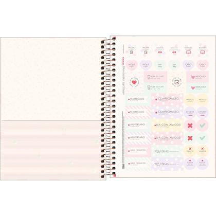 Imagem de Tilibra - Planner Espiral 17,7 x 24 cm Soho 90 G 2025 - Bolas Grandes Rosa - Empathy