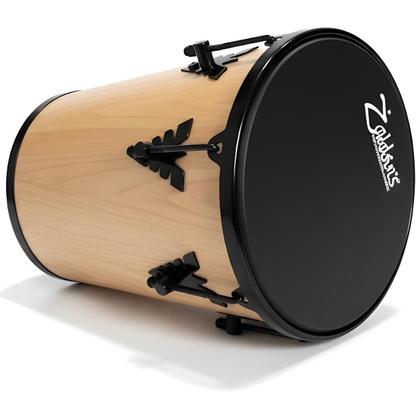 Imagem de Timba 35x10 Zaidans  Madeira Verniz Natural, Pele Napa Preta, Som encorpado para Samba e Pagode, Leve e Portátil, Uso com mãos ou vassourinha