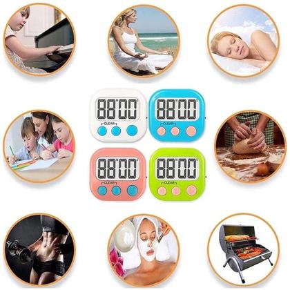 Imagem de Timer digital com alarme magnético cronômetro contagem regressiva e crescente cozinha estudos