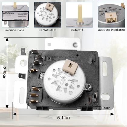 Imagem de Timer Osyyhe W10436303 compatível com secador de hidromassagem