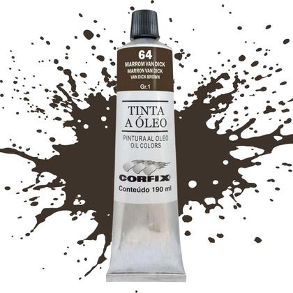Imagem de Tinta a Óleo Corfix 190ml Bisnaga Gr1 Marrom Van Dick 64
