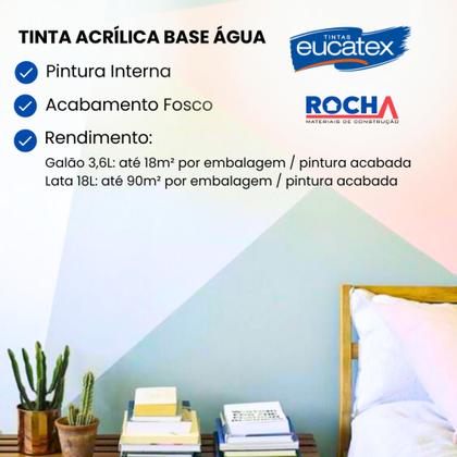 Imagem de Tinta Acrilica Anti Mofo Sem Cheiro Para Parede 3,6L - Eucatex
