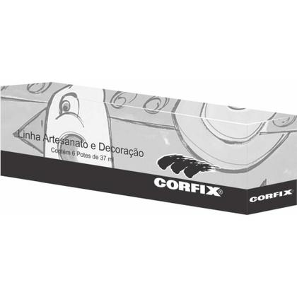 Imagem de Tinta Acrílica Decorfix Fosca 37ML Preto - Caixa com 06 Unidades