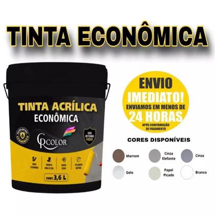 Imagem de Tinta Acrílica Econômica 3,6L CRCOLOR Sem Cheiro Alto Rendimento