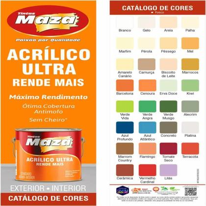Imagem de Tinta Acrílica Maza Ultra Tomate Seco 18L Fosco Standard