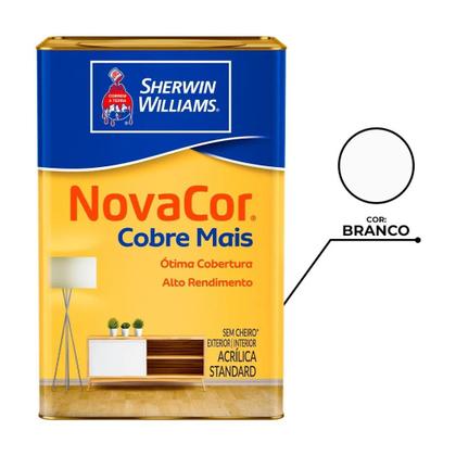 Imagem de Tinta Acrílica Novacor Cobre Mais Standard 18l Fosco Cor Branco