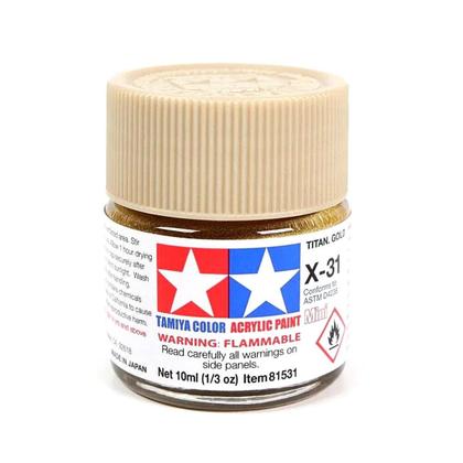 Imagem de Tinta Acrílica Ouro Titanium X-31 10Ml Tamiya 81531