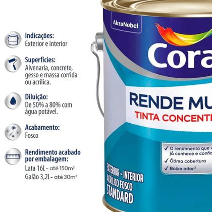 Imagem de Tinta Acrílica Rende Muito Standard Fosco 16l - CORAL
