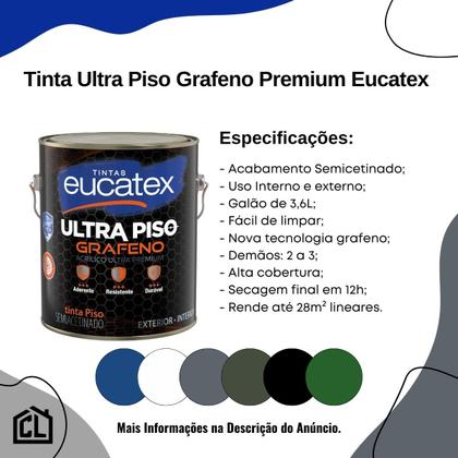 Imagem de Tinta Acrílica Ultra Piso Grafeno Premium 3,6L Eucatex - Verde